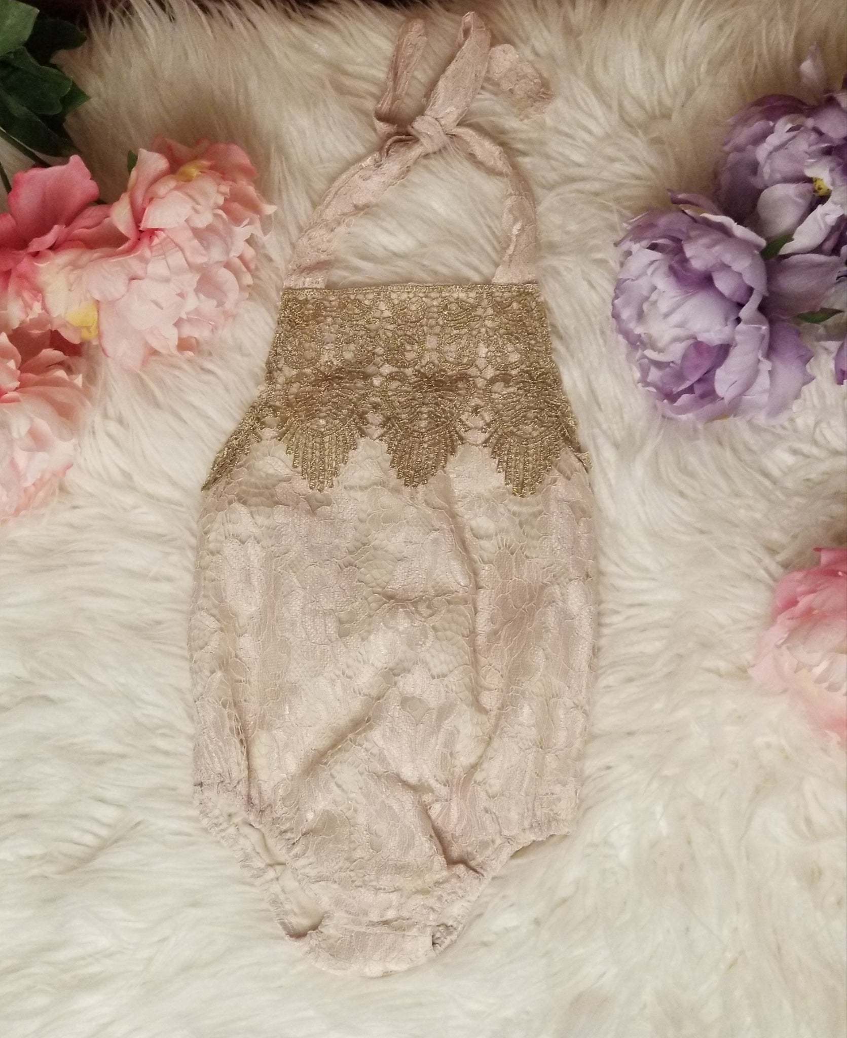 Beautiful lace accent onesie