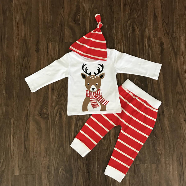 Reindeer Christmas 3 Piece Outfit Set